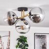 Gastor Plafoniera, Lampada a sfera 42 cm Oro, Nero, 3-Luci