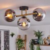 Gastor Plafoniera, Lampada a sfera 42 cm Oro, Nero, 3-Luci