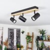 Gesteira Plafoniera, Faretto da soffitto Legno chiaro, Nero, 3-Luci