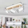 Gesteira Plafoniera, Faretto da soffitto Legno chiaro, Bianco, 3-Luci