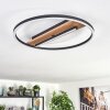 Hadel Plafoniera LED Aspetto del legno, Nero, 1-Luce