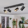 Gesteira Plafoniera, Faretto da soffitto Cromo, Nero, 4-Luci