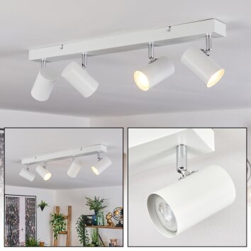 Gesteira Plafoniera, Faretto da soffitto Cromo, Bianco, 4-Luci