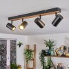 Gesteira Plafoniera, Faretto da soffitto Legno scuro, Nero, 4-Luci