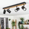 Gesteira Plafoniera, Faretto da soffitto Legno scuro, Nero, 4-Luci