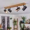 Gesteira Plafoniera, Faretto da soffitto Aspetto del legno, Nero, 4-Luci