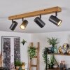 Gesteira Plafoniera, Faretto da soffitto Aspetto del legno, Nero, 4-Luci