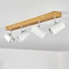 Gesteira Plafoniera, Faretto da soffitto Cromo, Aspetto del legno, 4-Luci