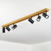 Gesteira Plafoniera, Faretto da soffitto Aspetto del legno, Nero, 6-Luci