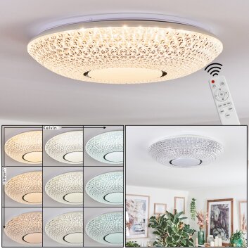 Curin Plafoniera LED Bianco, 1-Luce, Telecomando