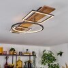 Pompu Plafoniera LED Marrone, Aspetto del legno, Nero, 1-Luce