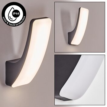 Gilan Lampada da parete per esterno, Applique LED Nero, 1-Luce