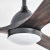 Mosstena Plafoniera, Lampada con ventilatore LED Legno scuro, Nero, 1-Luce, Telecomando