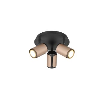 Illuminazione Trio Leuchten Gillan Faretto da soffitto Marrone, 3-Luci