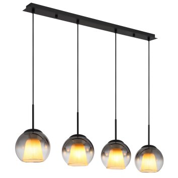 Illuminazione Globo Lighting Barry Lampadario a sospensione Nero, 4-Luci