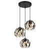 Illuminazione Globo Lighting Mika Lampadario a sospensione Nero, 3-Luci