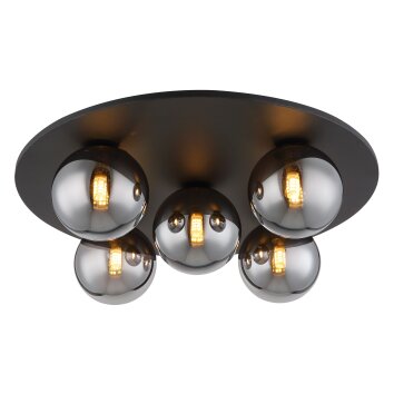 Illuminazione Globo Lighting Riha Plafoniera Nero, 5-Luci