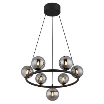 Illuminazione Globo Lighting Riha Lampadario a sospensione Nero, 7-Luci