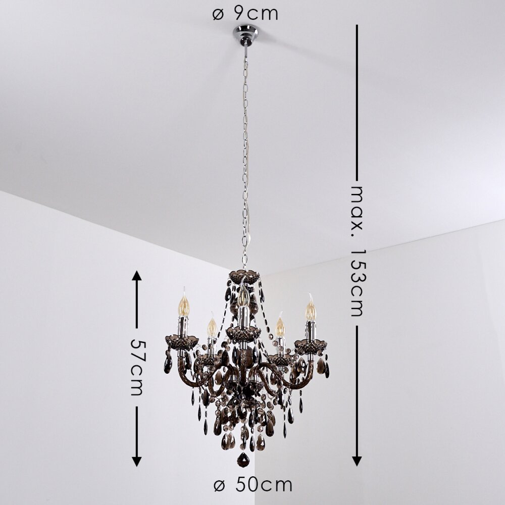 Lampadario di cristallo Versailles cromo 55 cm